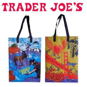 Trader Joe's San Francisco Reusable Tote Bag 6-Gallon NWT Eco-Friendly Grocery